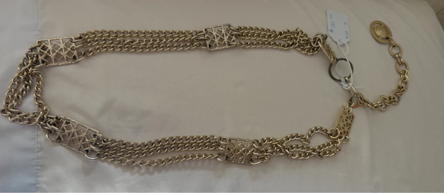 Vintage:Gold-Tone Metal Chain Belt - photo 2