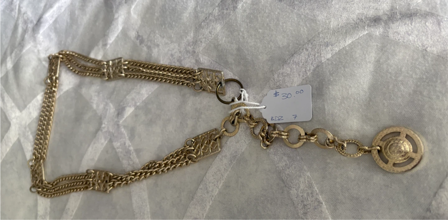 Vintage:Gold-Tone Metal Chain Belt - photo 3