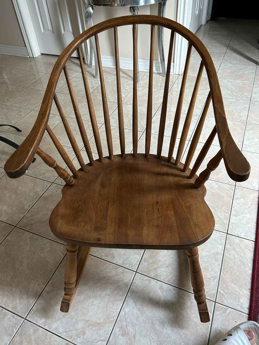 Classic Wooden Windsor Rocking Chair