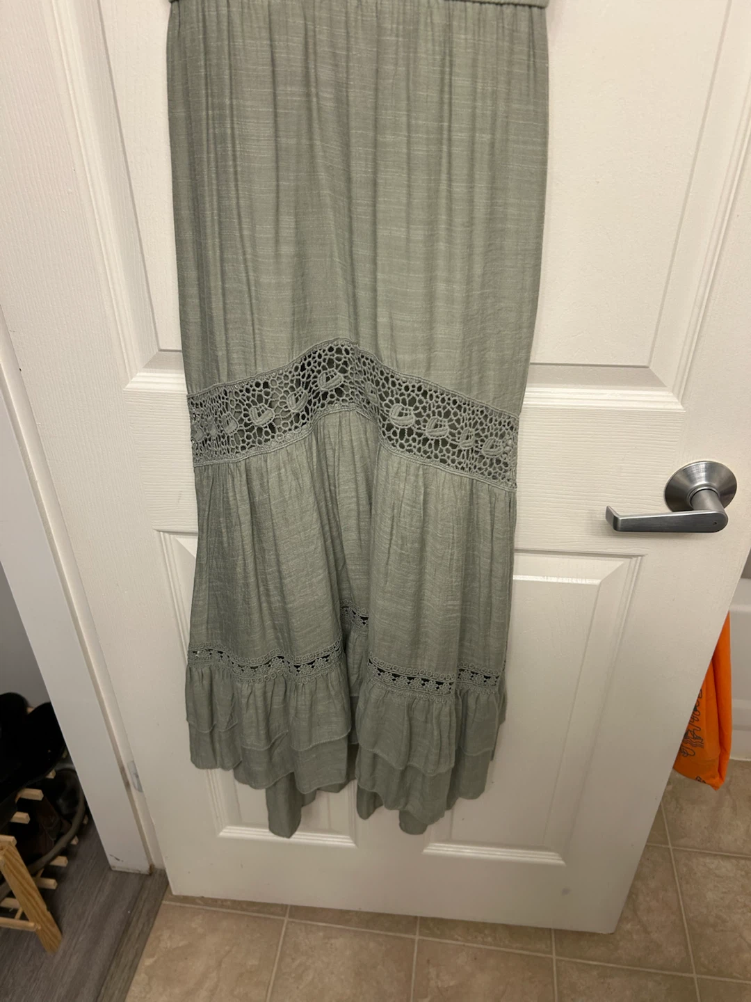 Sage Green Lace Detail Maxi Dress - photo 2