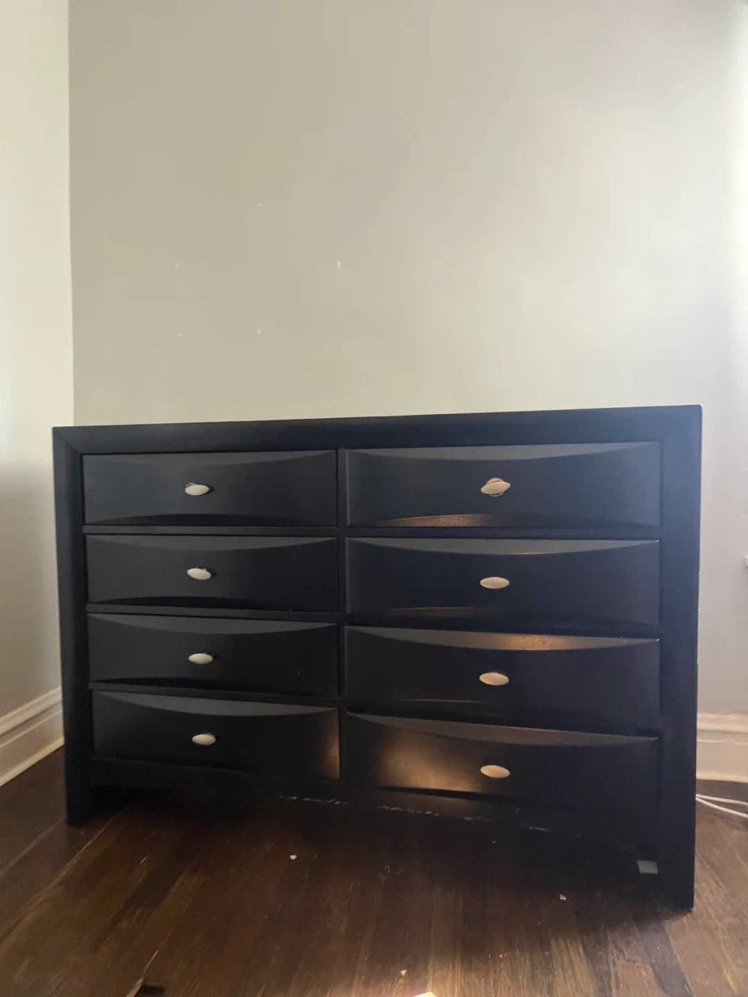 Black Dresser and Matching Nightstand Set - photo 4