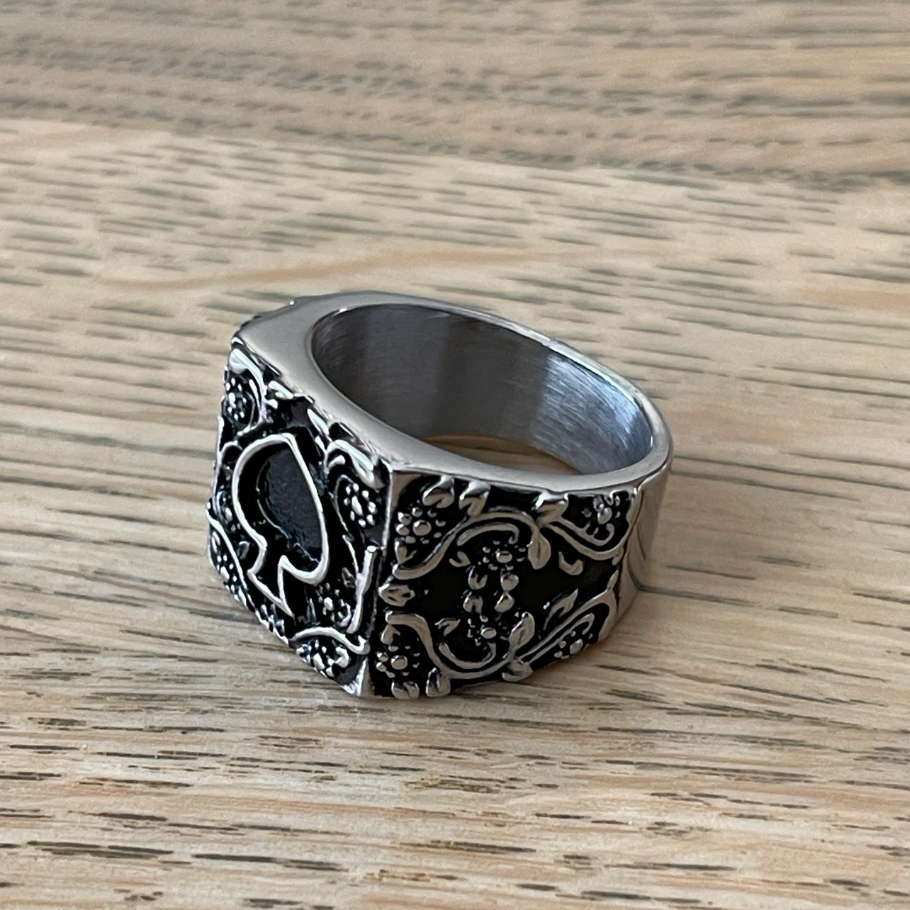 Ace of Spades stainless steel Signet Ring (size 9) - photo 3