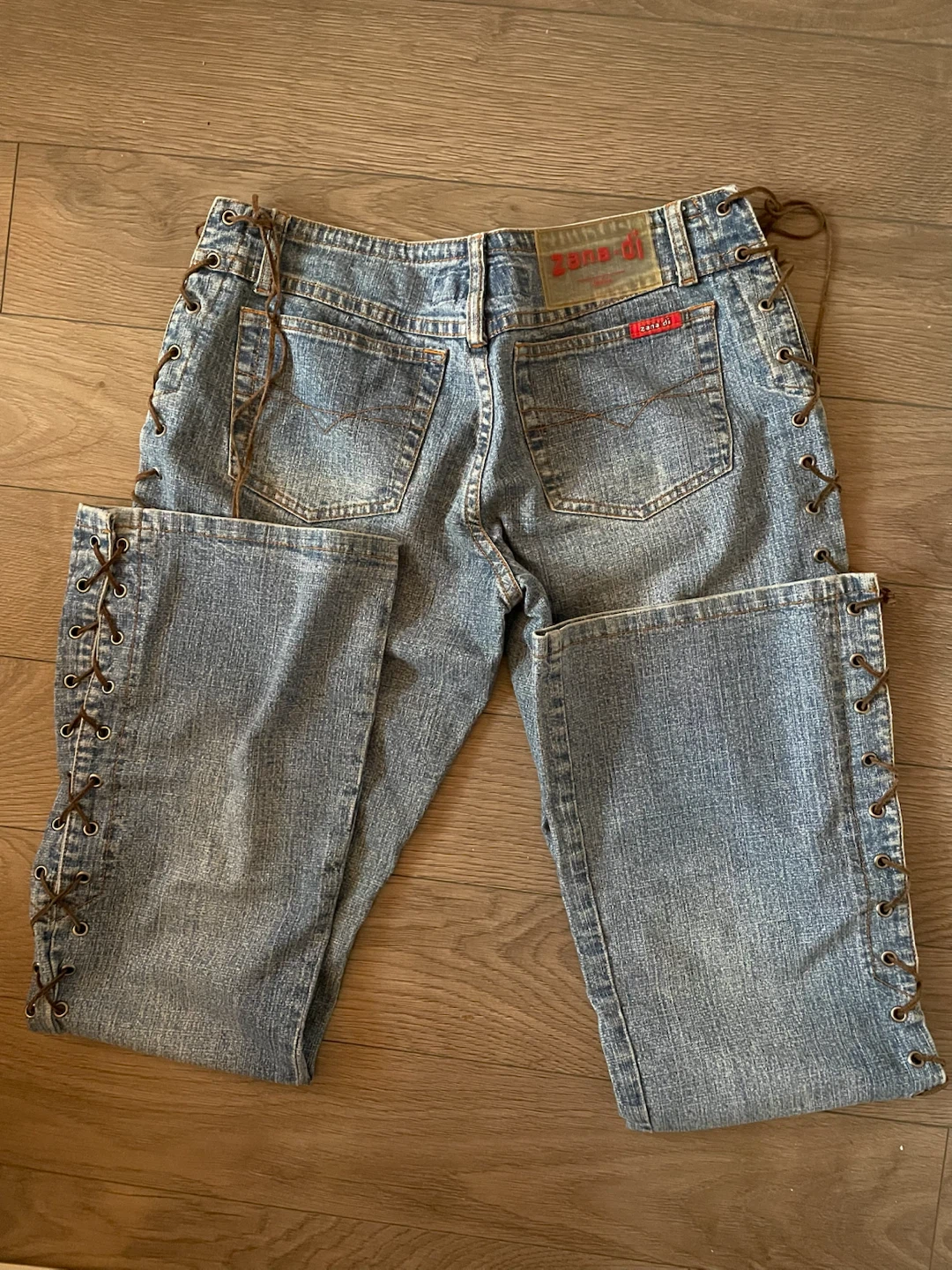 HOT Y2K ultra low rise lace up jeans - photo 2