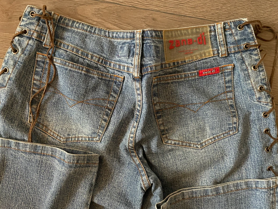 HOT Y2K ultra low rise lace up jeans - photo 3