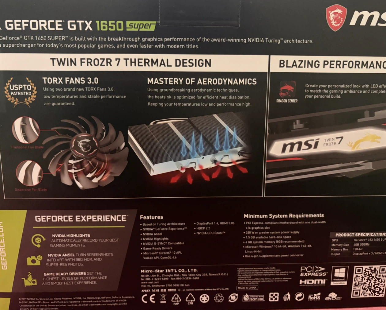 MSI GeForce GTX 1650 SUPER Gaming X 4GB GDDR6 - photo 2
