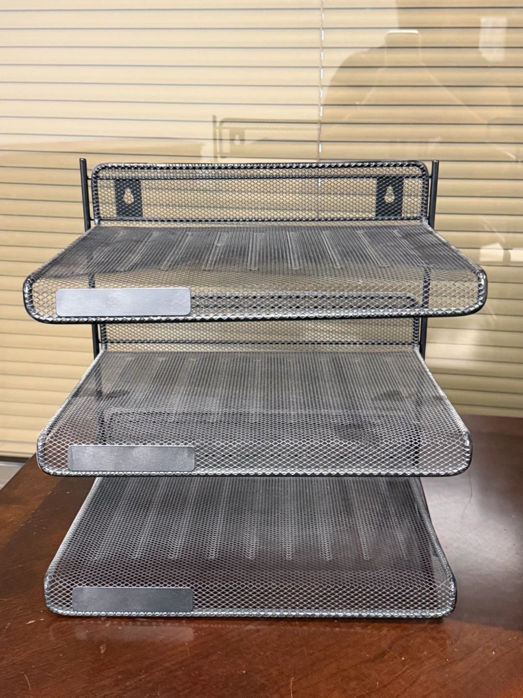 Two 3-Tier Metal Mesh Desk Organizers