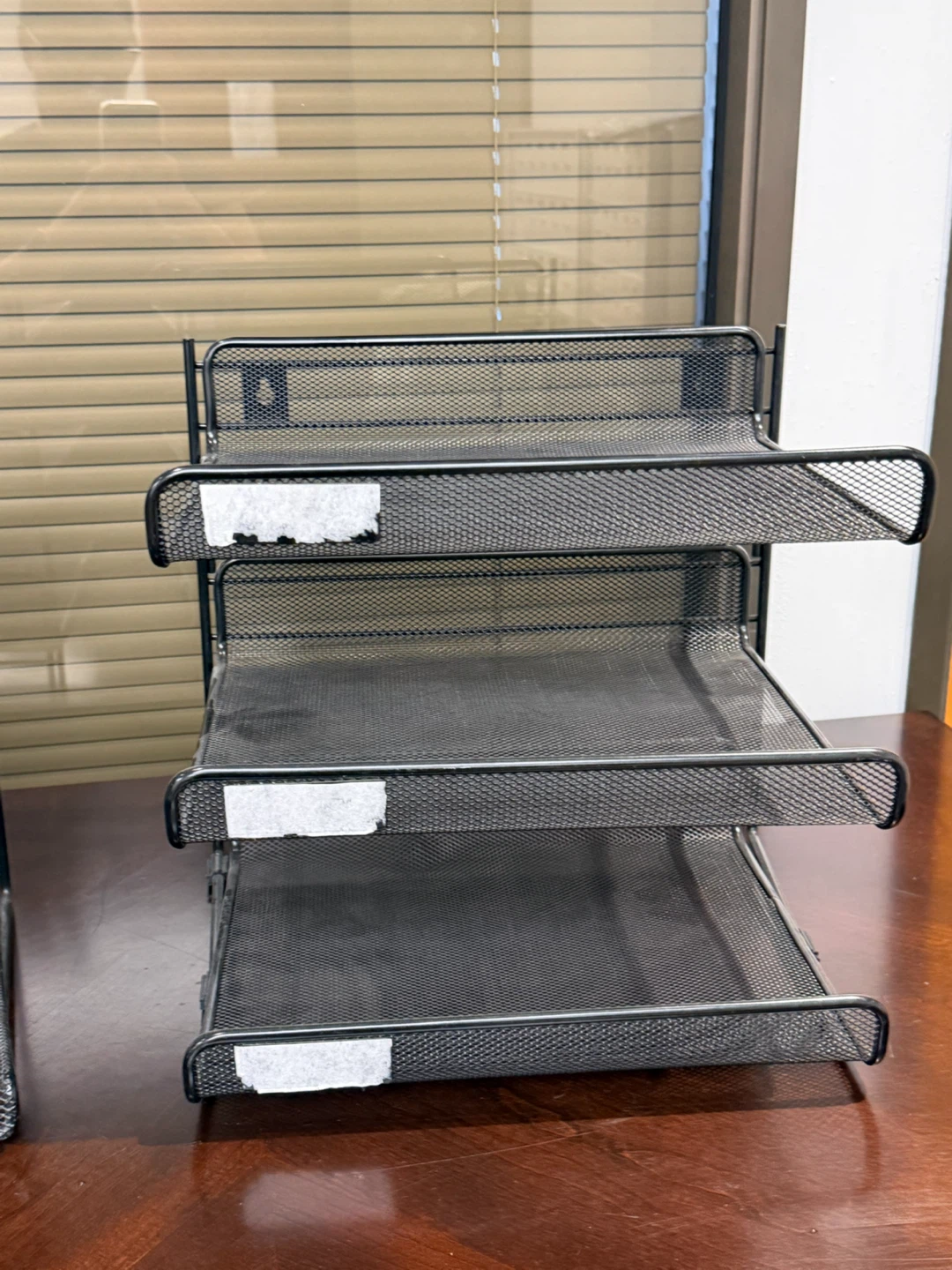 Two 3-Tier Metal Mesh Desk Organizers - photo 2