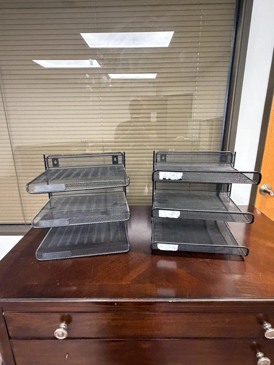 Two 3-Tier Metal Mesh Desk Organizers - photo 3