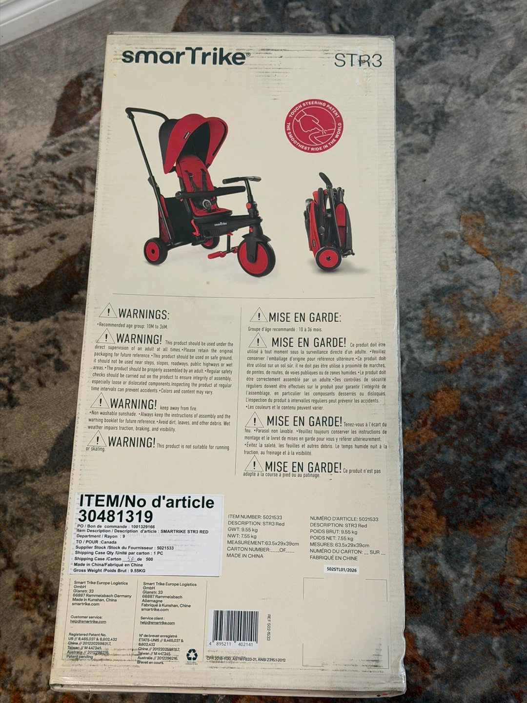 smarTrike STR3 Red - Brand New in Box - 10M to 3Y - photo 3