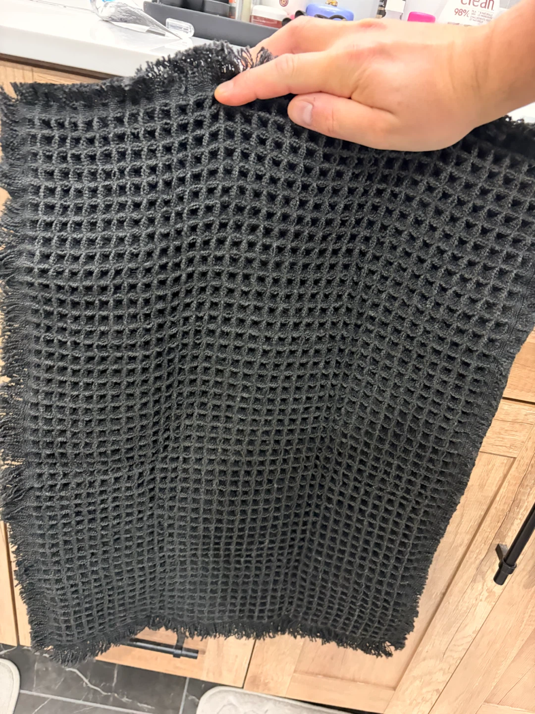 Black Waffle Bath Mat - photo 2