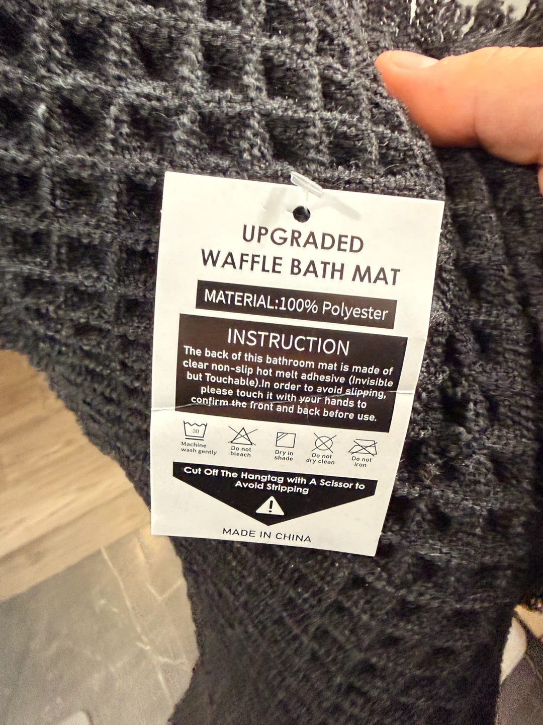Black Waffle Bath Mat - photo 3