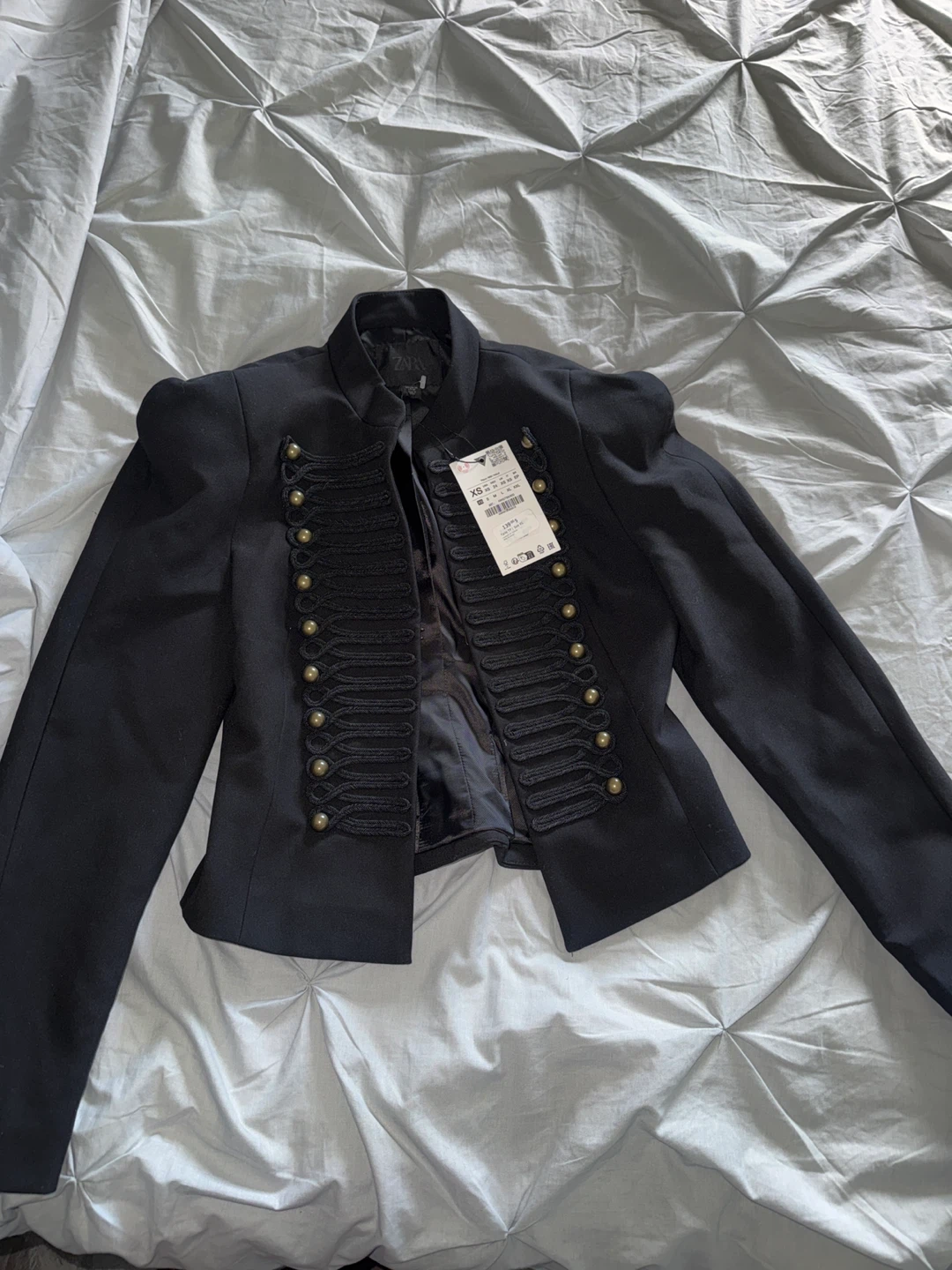 Zara Black Military Style Jacket