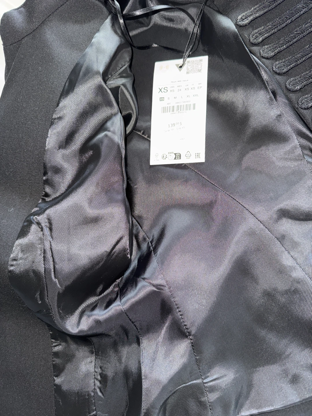 Zara Black Military Style Jacket - photo 4