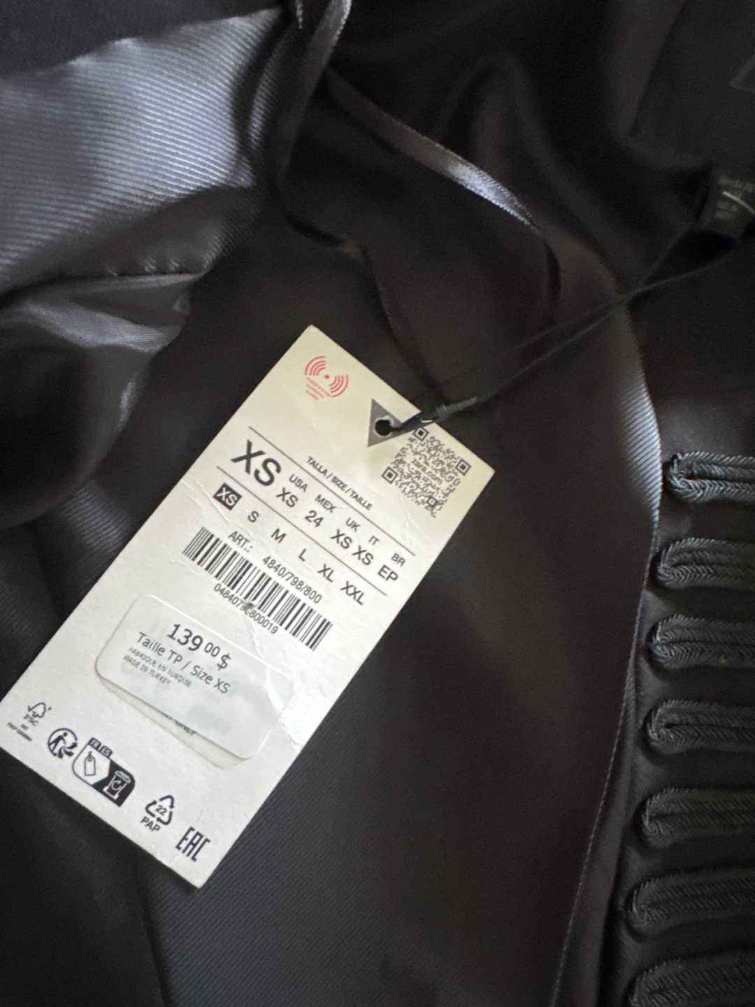 Zara Black Military Style Jacket - photo 5