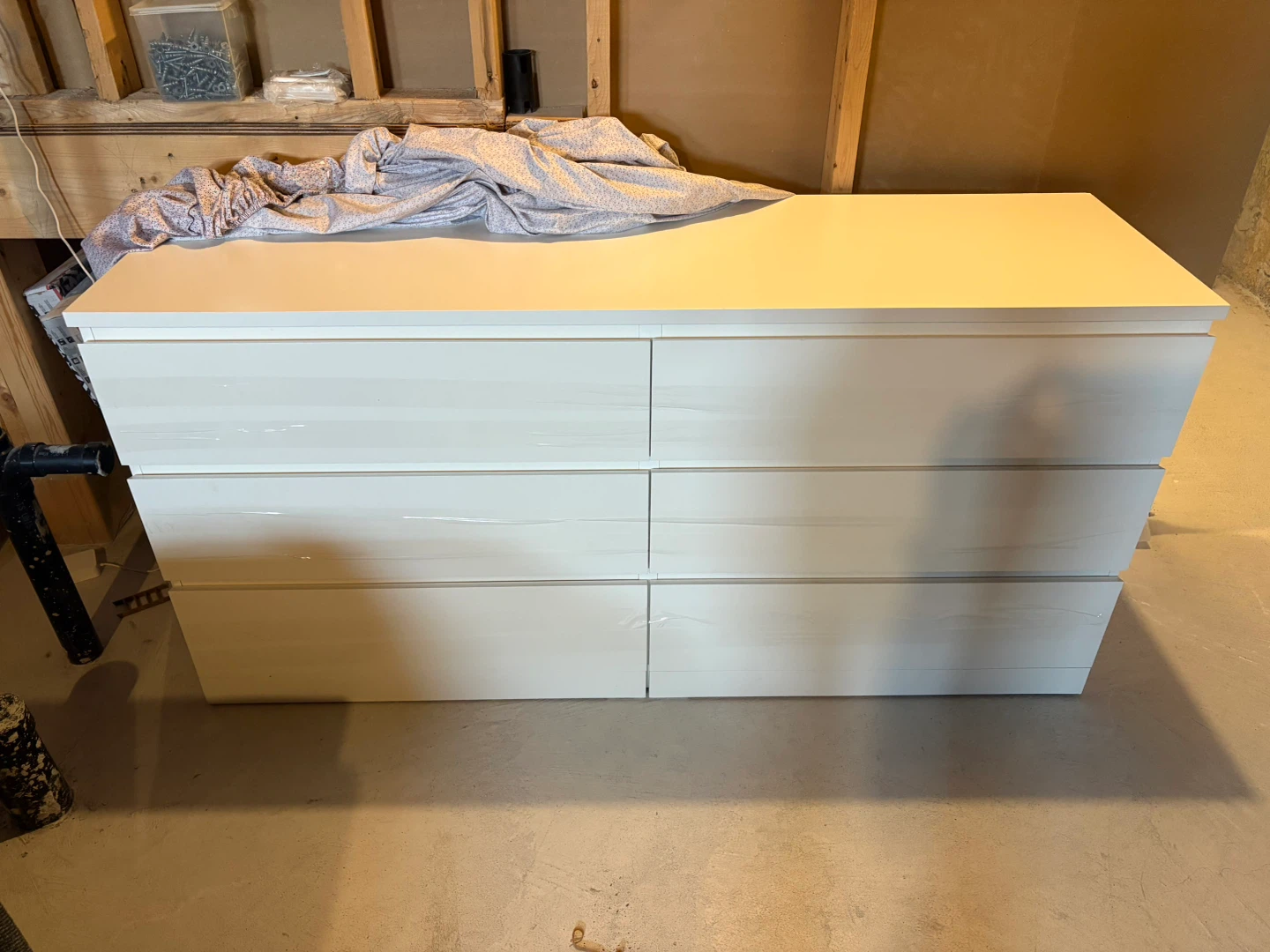 55 inch white dresser with all drawers
