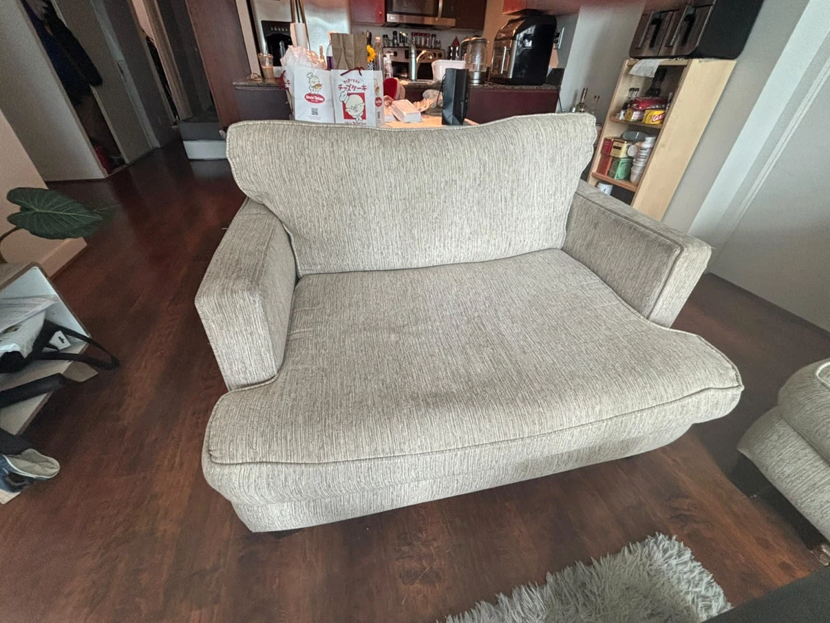 Set-Beige Textured Sofa