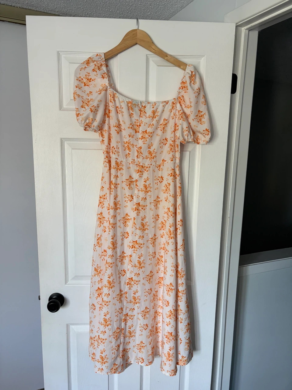 SHEIN Floral Print Puff Sleeve Midi Dress - photo 4