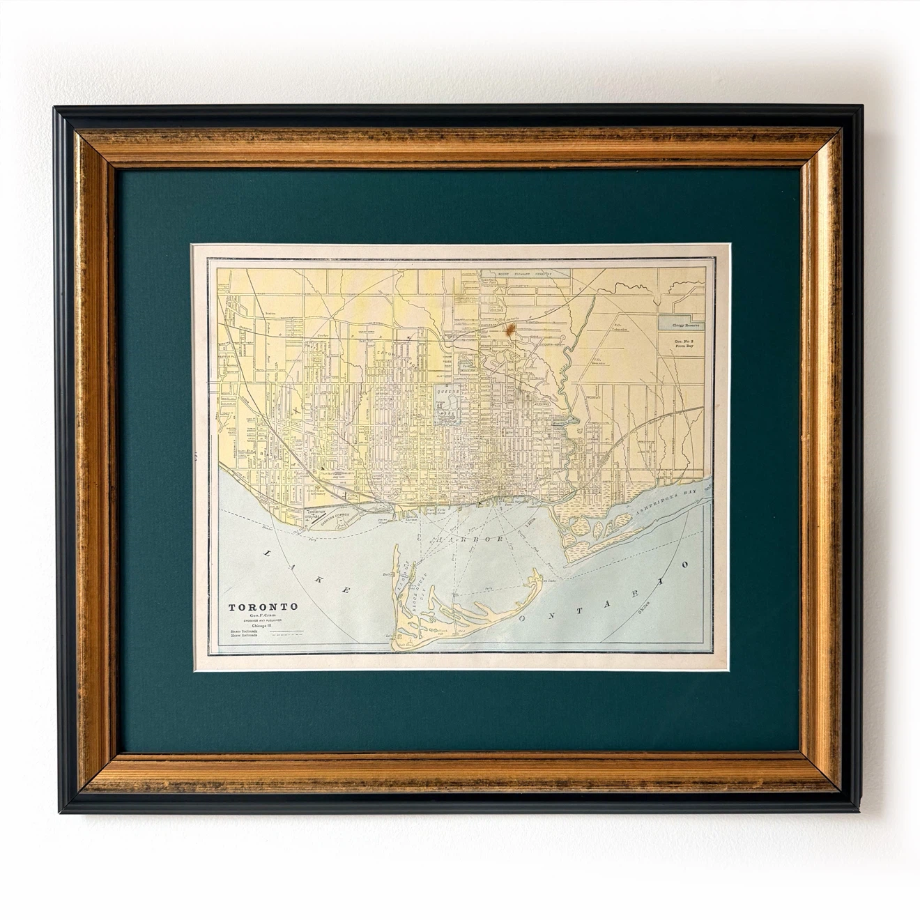 Framed 1891 Toronto Street Atlas Map