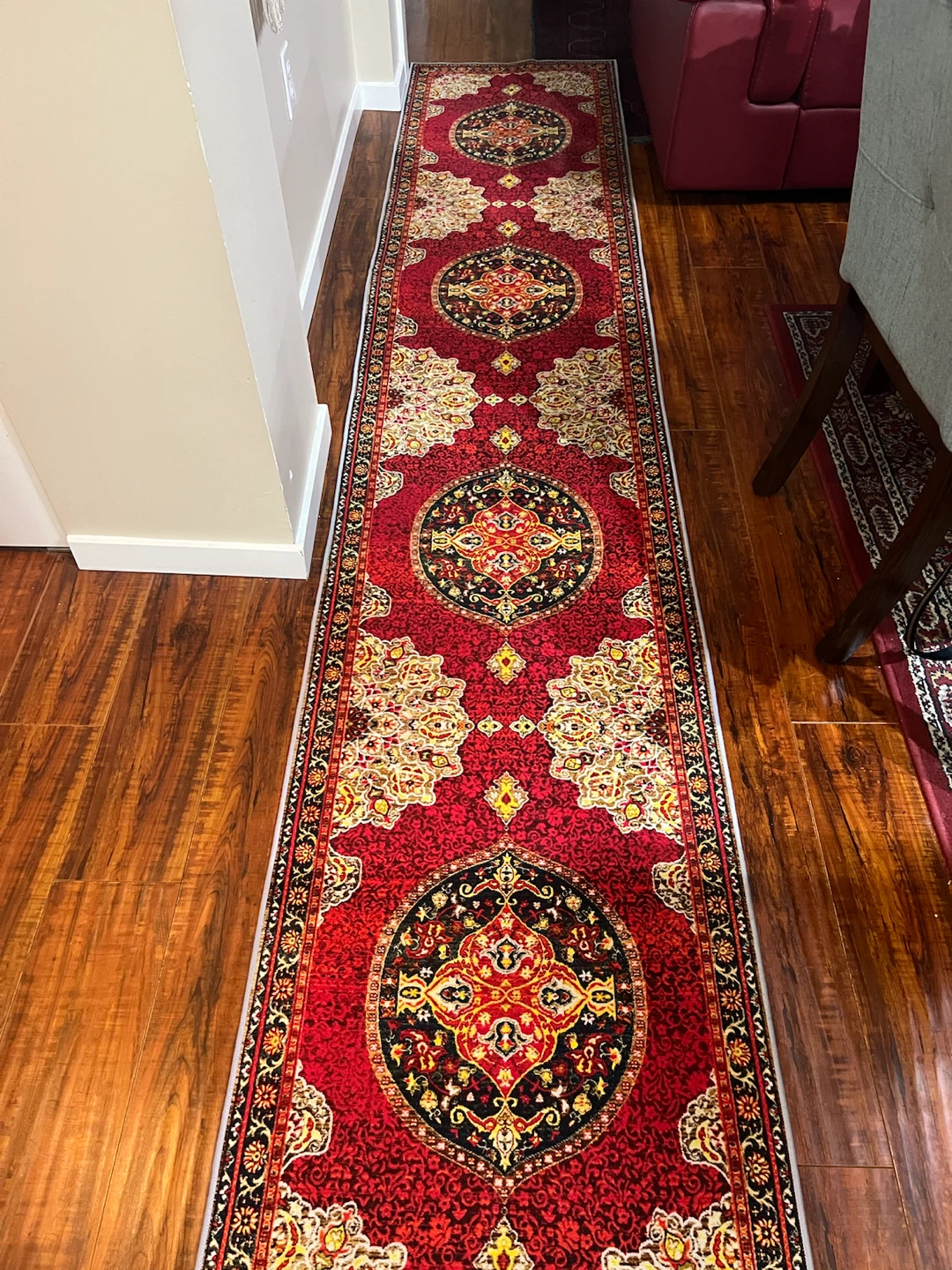 Red Oriental Style Runner Rug