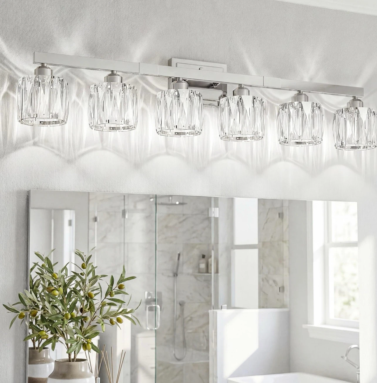 VOLISUN Crystal Vanity Lights for Bathroom, 6 Light