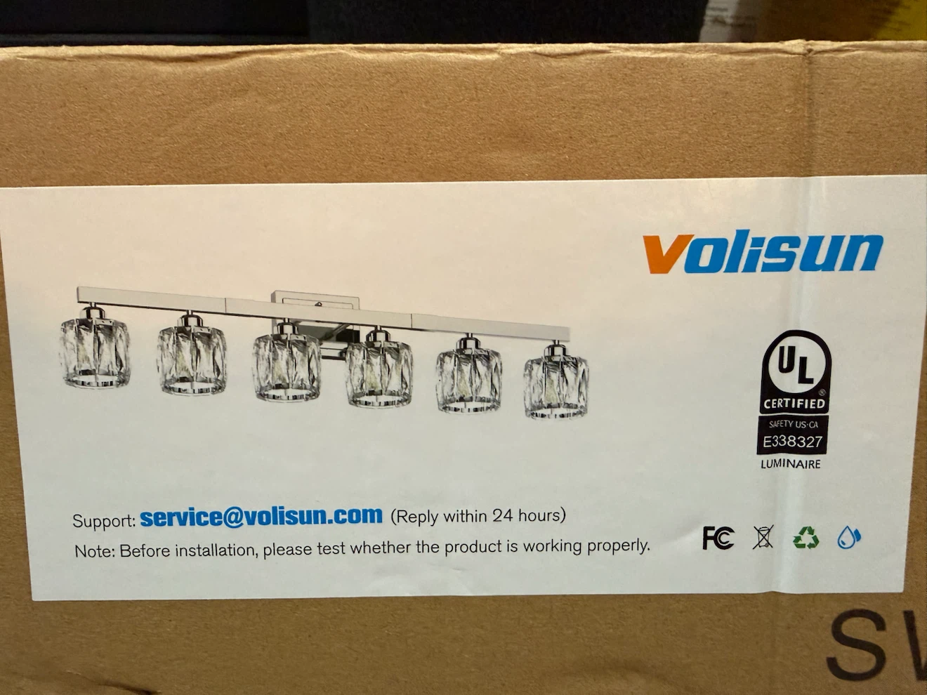 VOLISUN Crystal Vanity Lights for Bathroom, 6 Light - photo 3