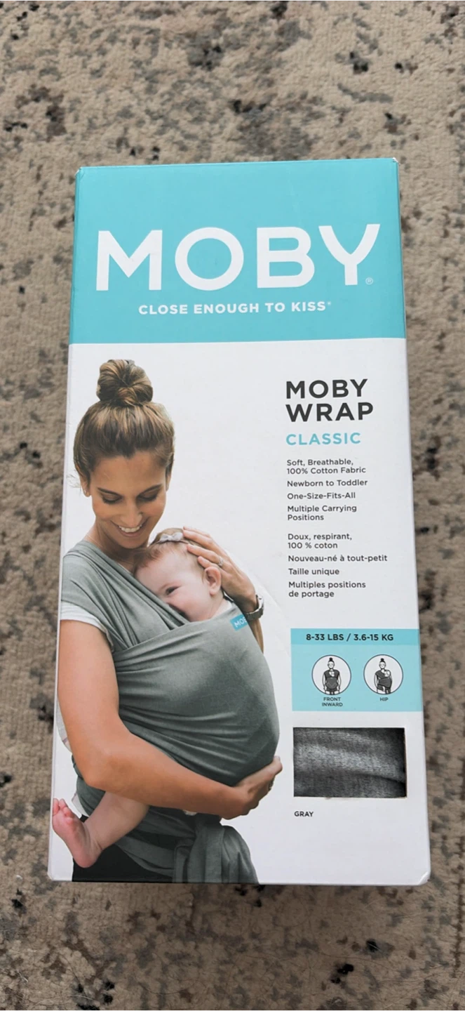 Moby Wrap Baby Carrier - Grey - photo 2