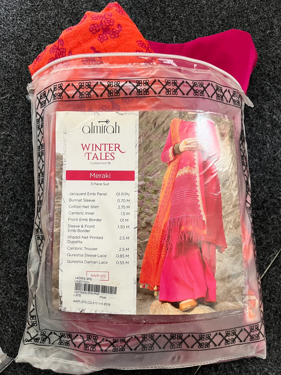 Almirah Winter Tales Meraki 3 Piece Unstitched Suit