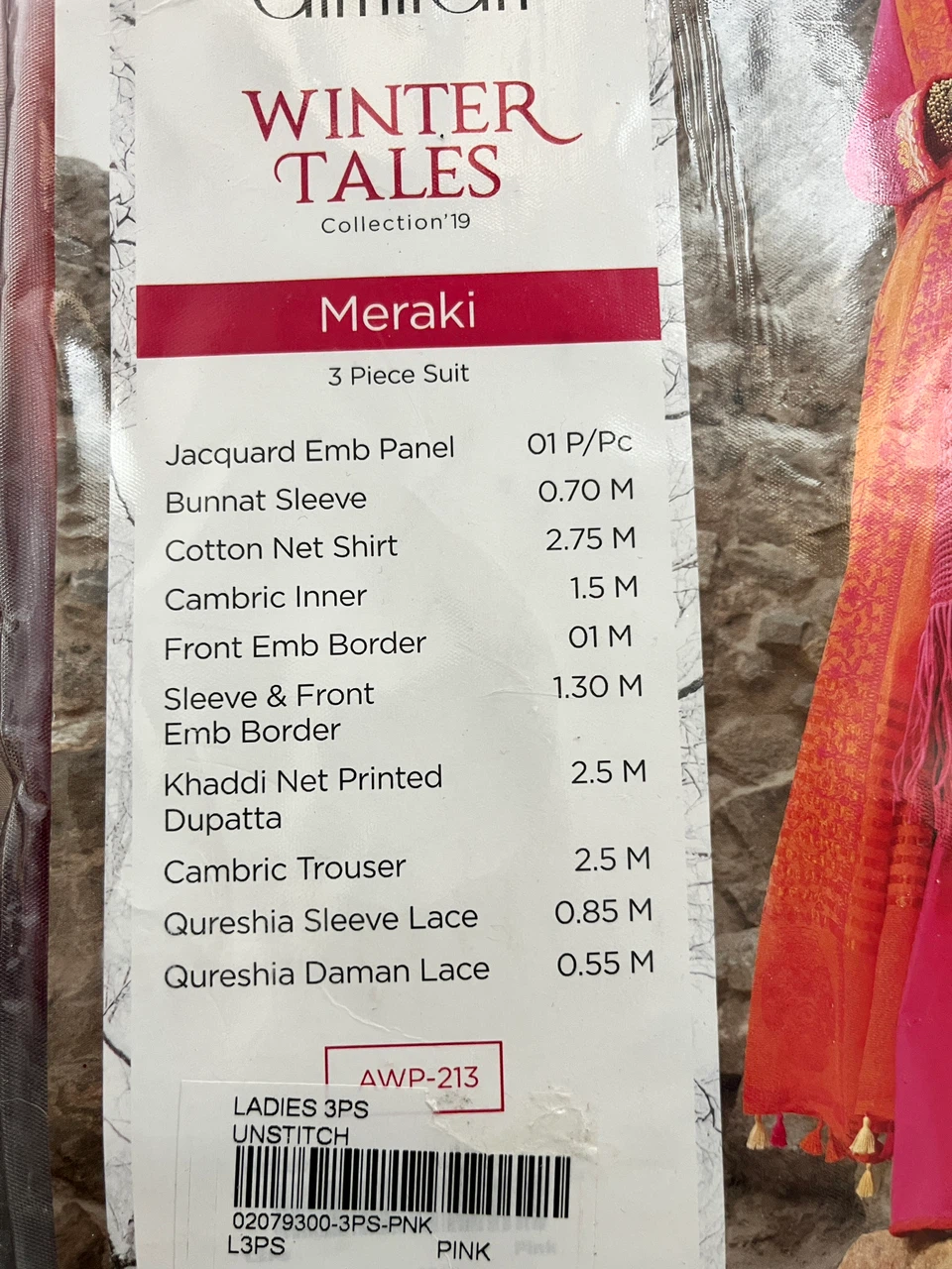 Almirah Winter Tales Meraki 3 Piece Unstitched Suit - photo 2