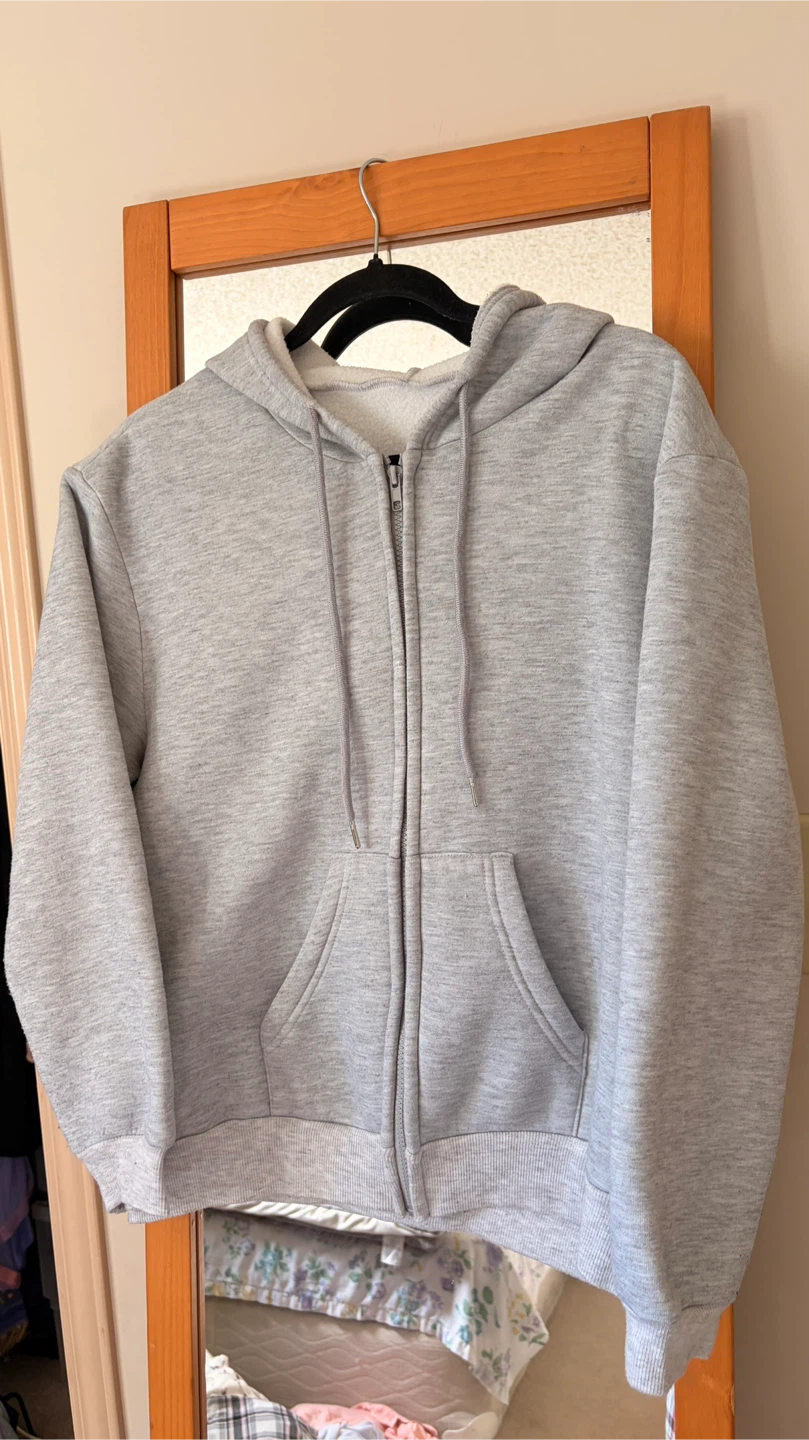 Light Grey Zip-Up Hoodie