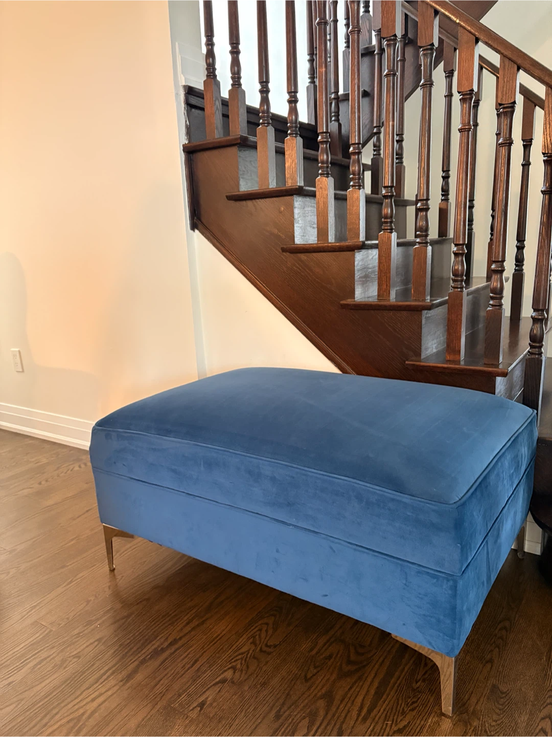 Blue Velvet Chesterfield Sofa and Ottoman - photo 3