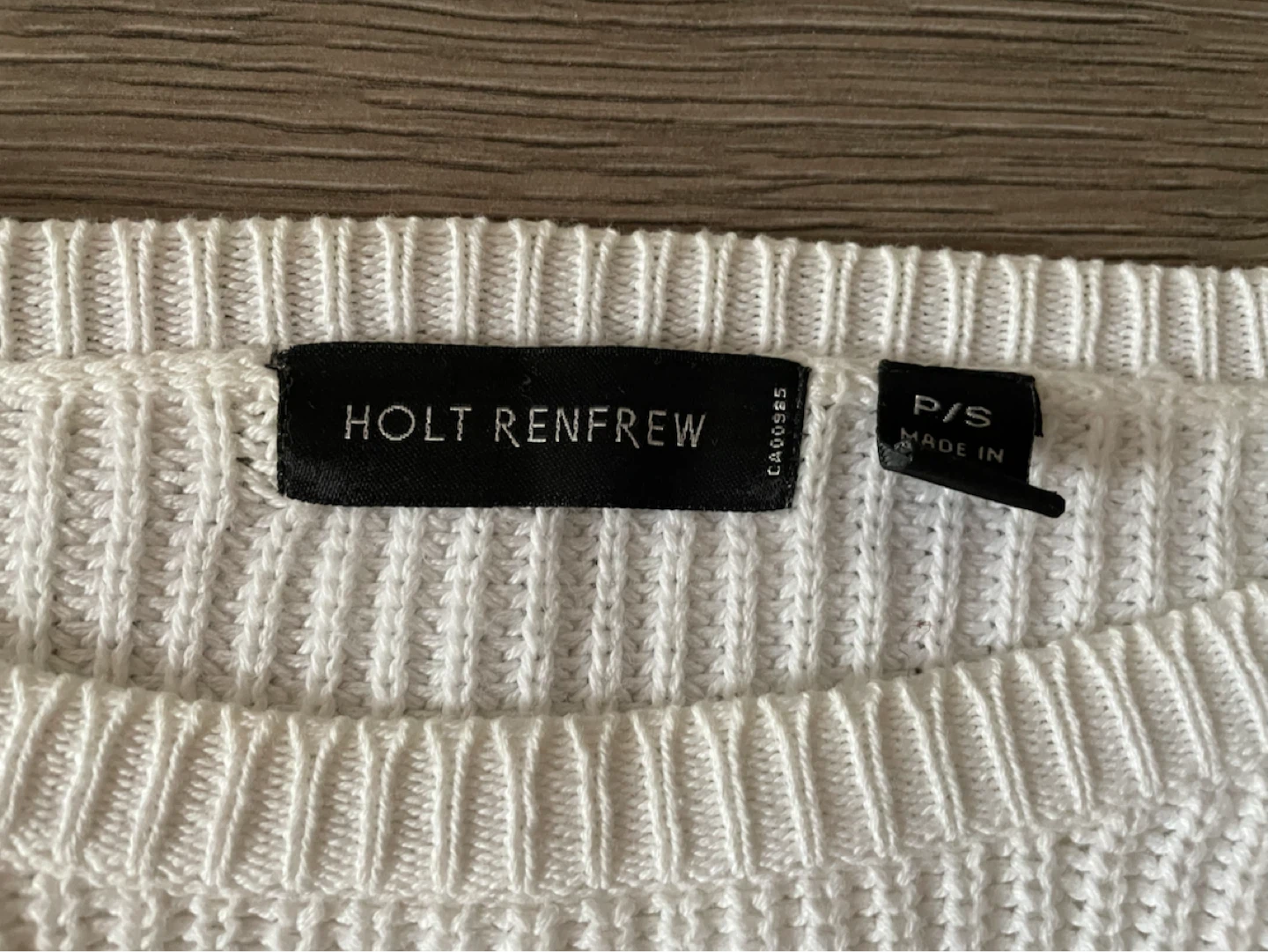 Holt Renfrew White Cropped Knit Sweater - photo 2