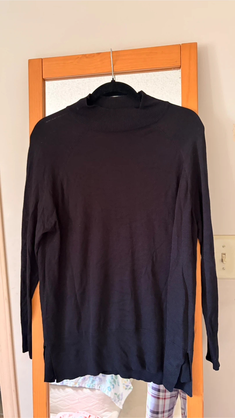 Black Mock Neck Long Sleeve Sweater