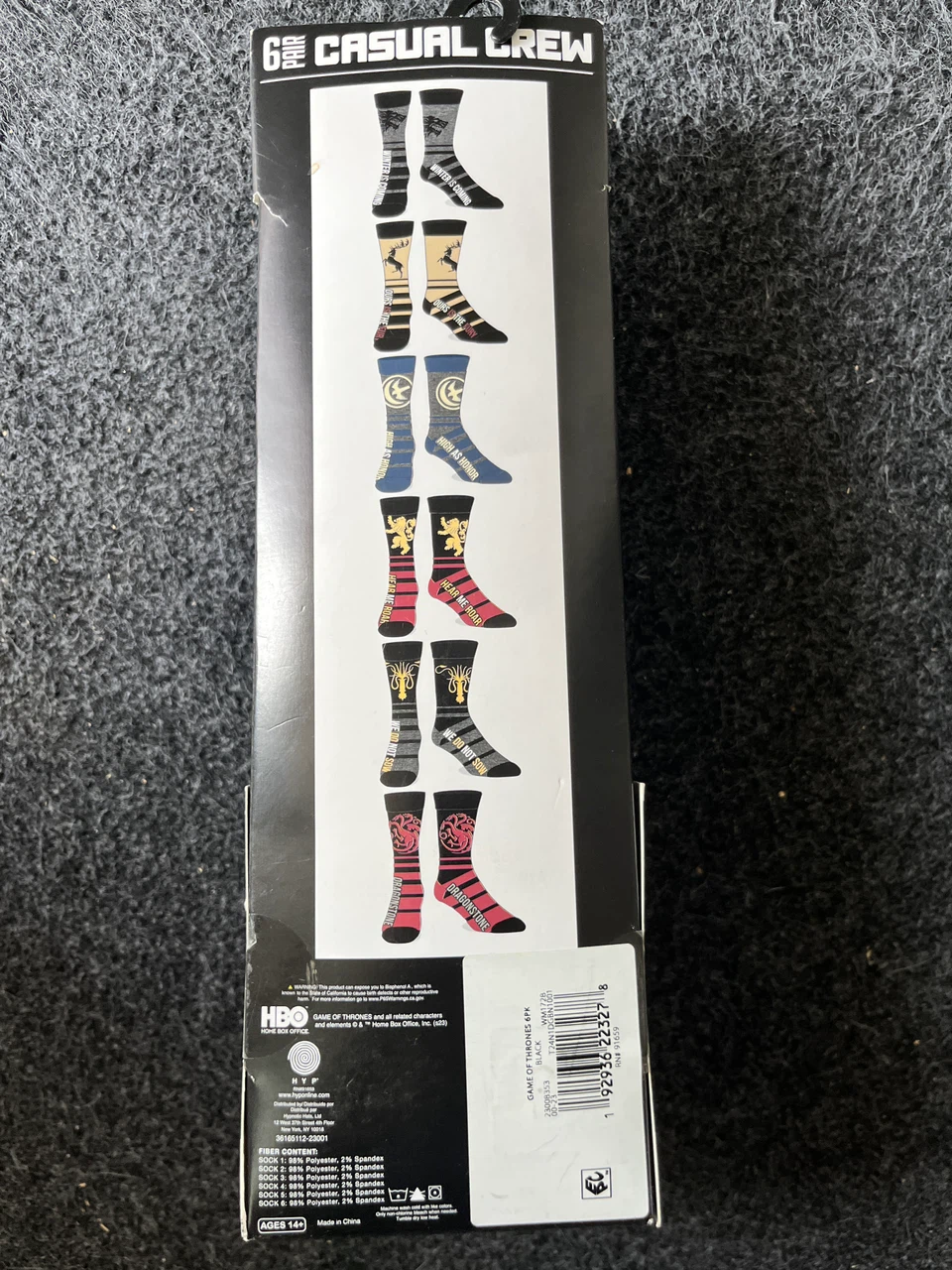 Game of Thrones 6 Pair Casual Crew Socks - photo 3
