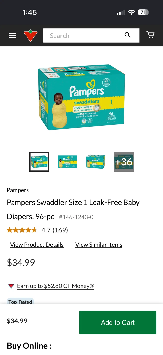 New pampers swaddles size 1 count 80 sealed pack