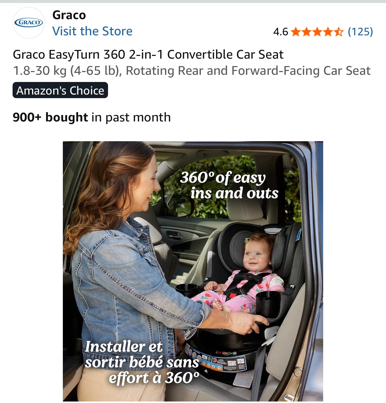 Graco EasyTurn 360 2-in-1 Convertible Car Seat - photo 2