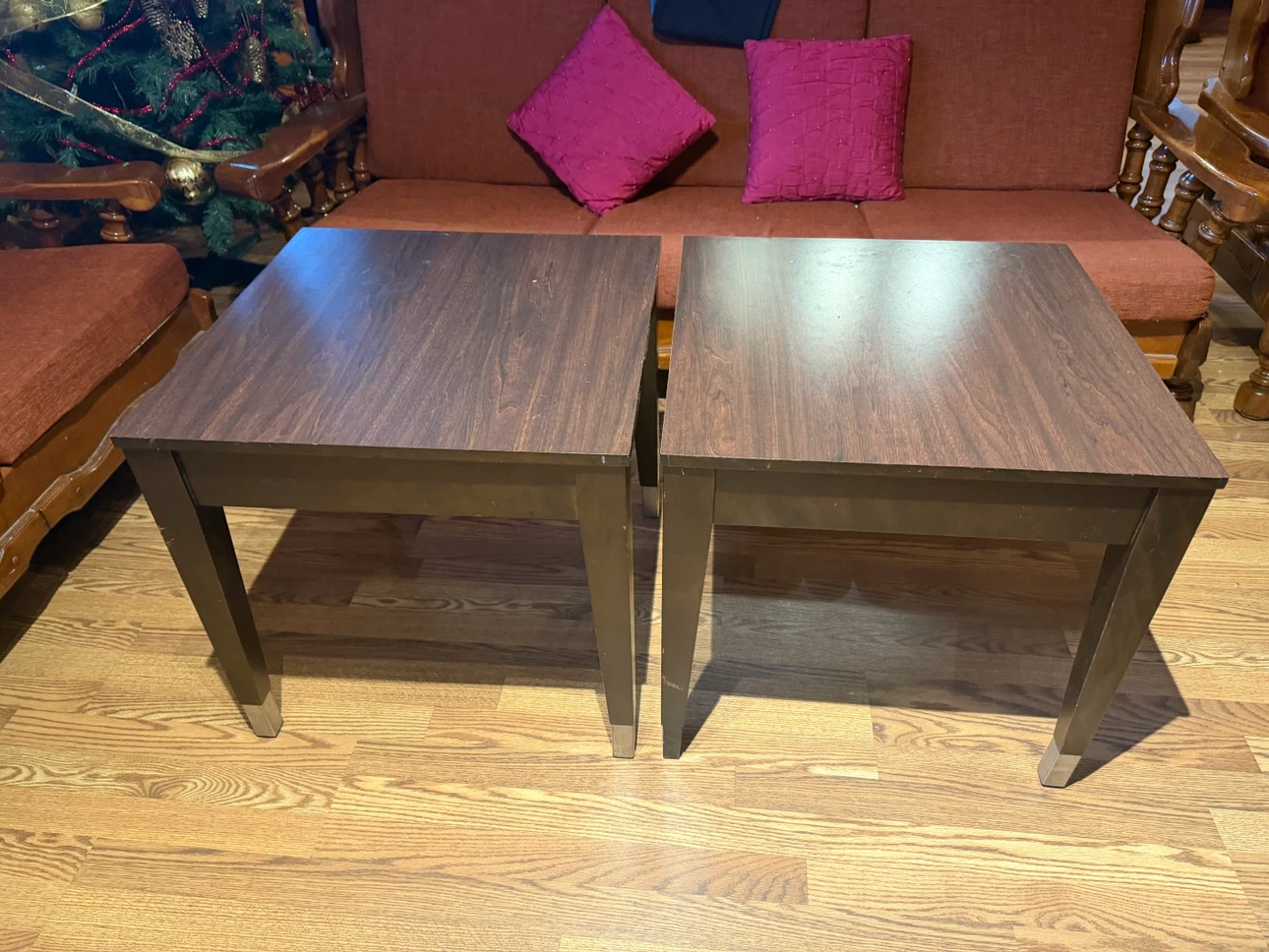 Set of 2 Wooden Bar Stools and 3 tables - photo 3