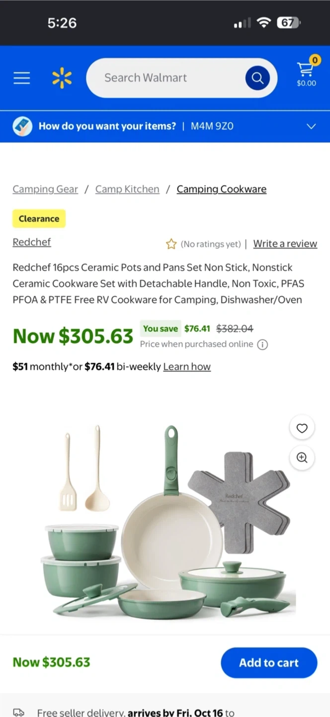 Redchef 16-Piece Ceramic Non-Stick Cookware Set