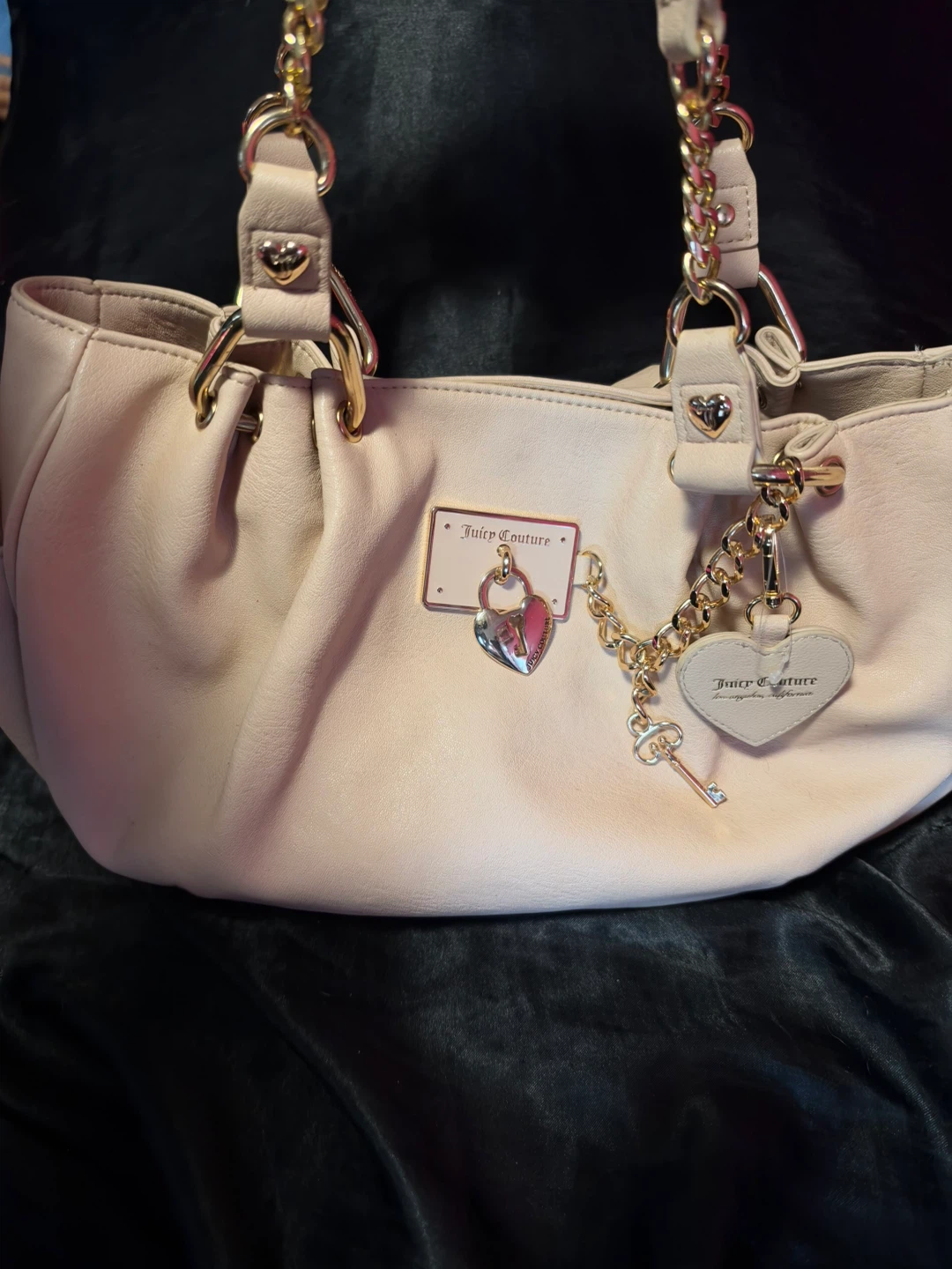 Juicy Couture Cream Shoulder Bag with Gold Accents