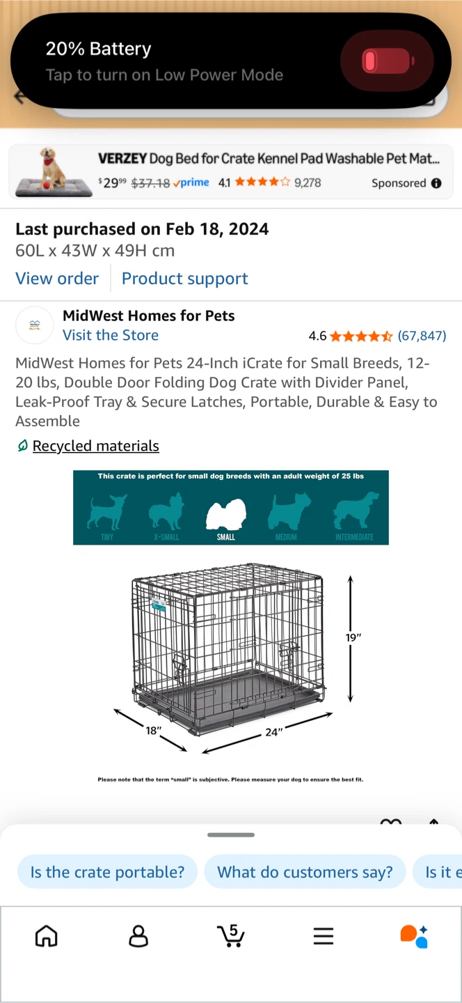 MidWest Homes for Pets 24-Inch iCrate Dog Crate