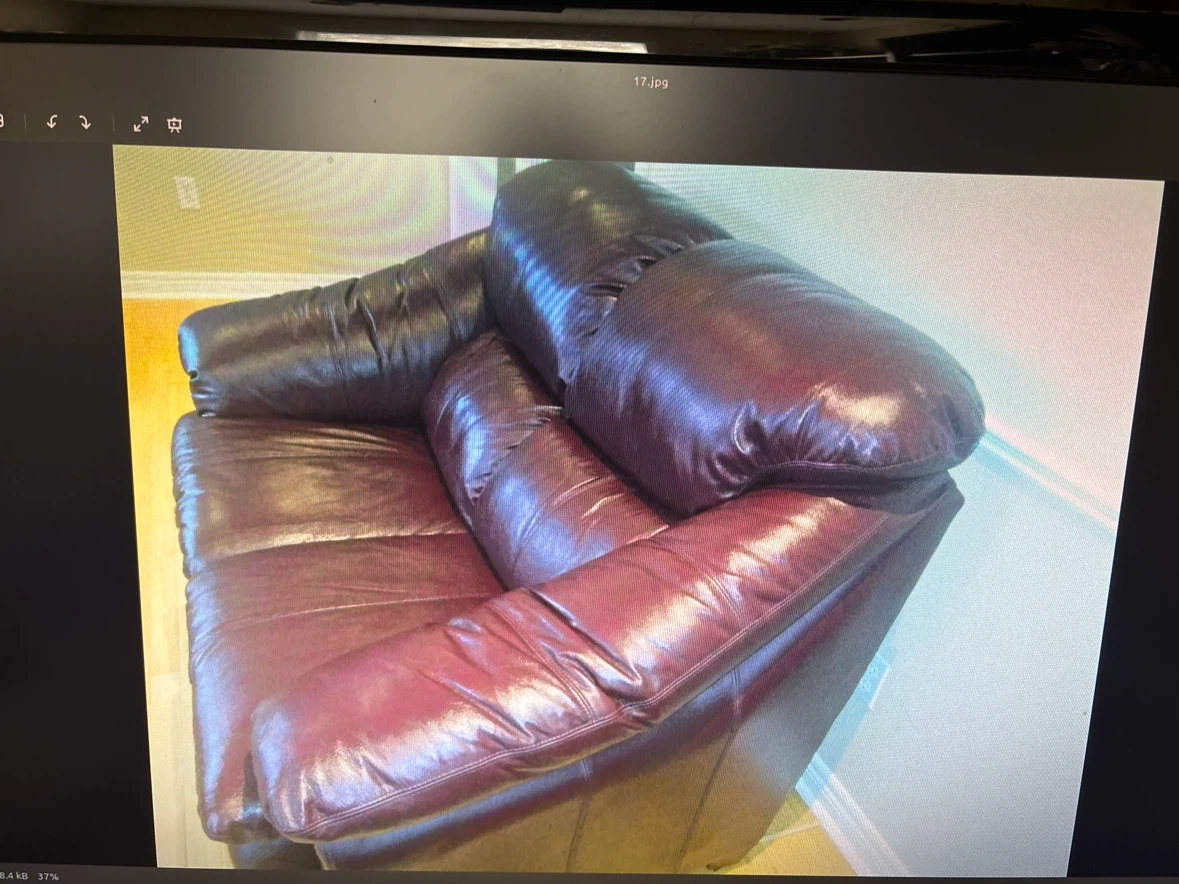 Dark Brown Leather Loveseat - photo 3