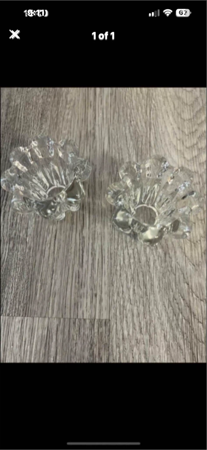 Set of 2 Crystal Votive Candle Holders