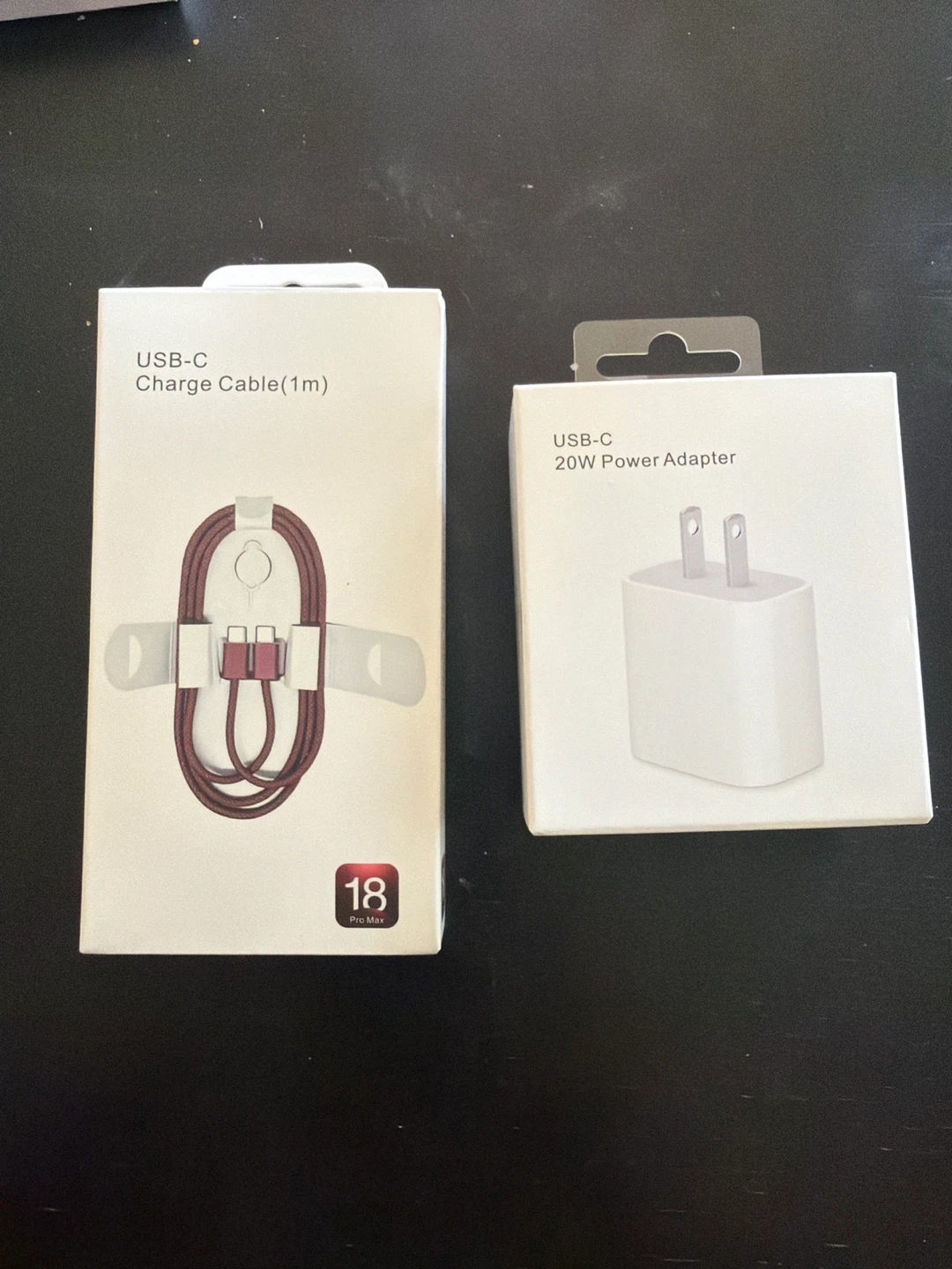 USB-C Charge Cable and 20W Power Adapter