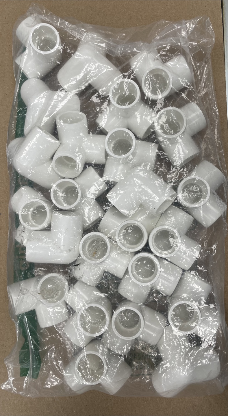 PVC Tee Pipe Fittings 24 pcs