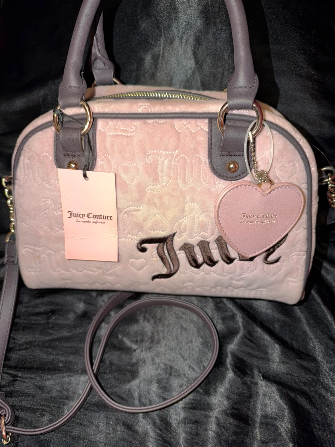 Juicy Couture Pink Velour Crossbody Bag