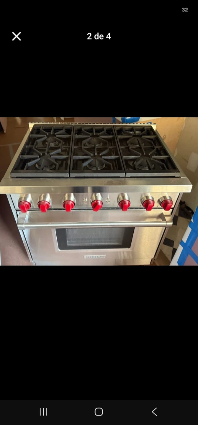 Wolf 36 inch Stainless Steel Gas Range