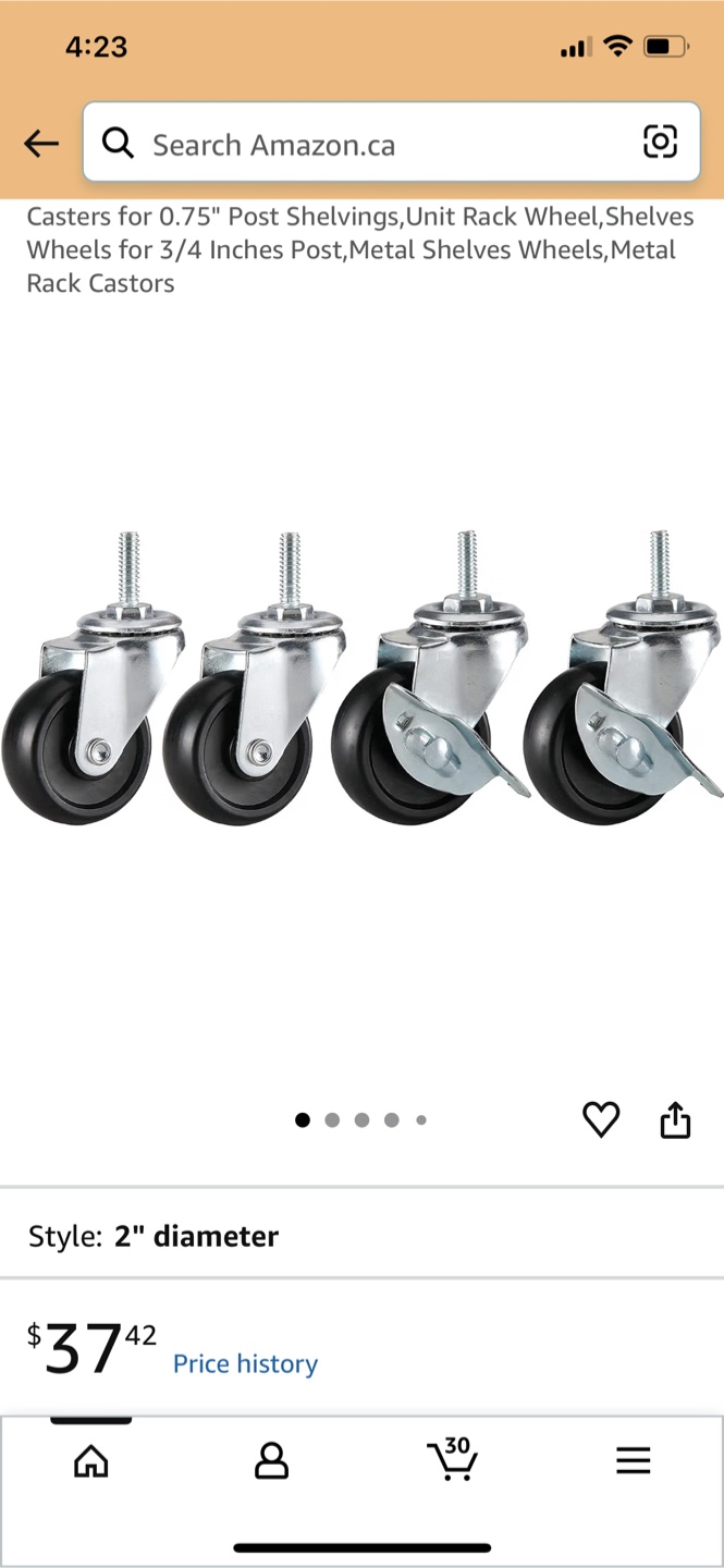 Set of 4 Shelving Unit Casters