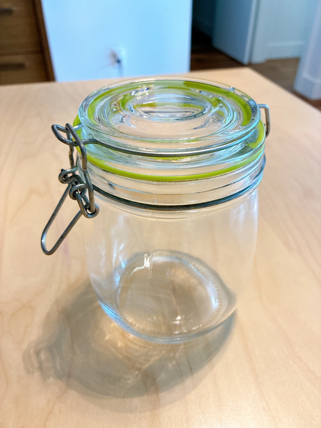 Glass Hermetic Storage Jar with Green Seal