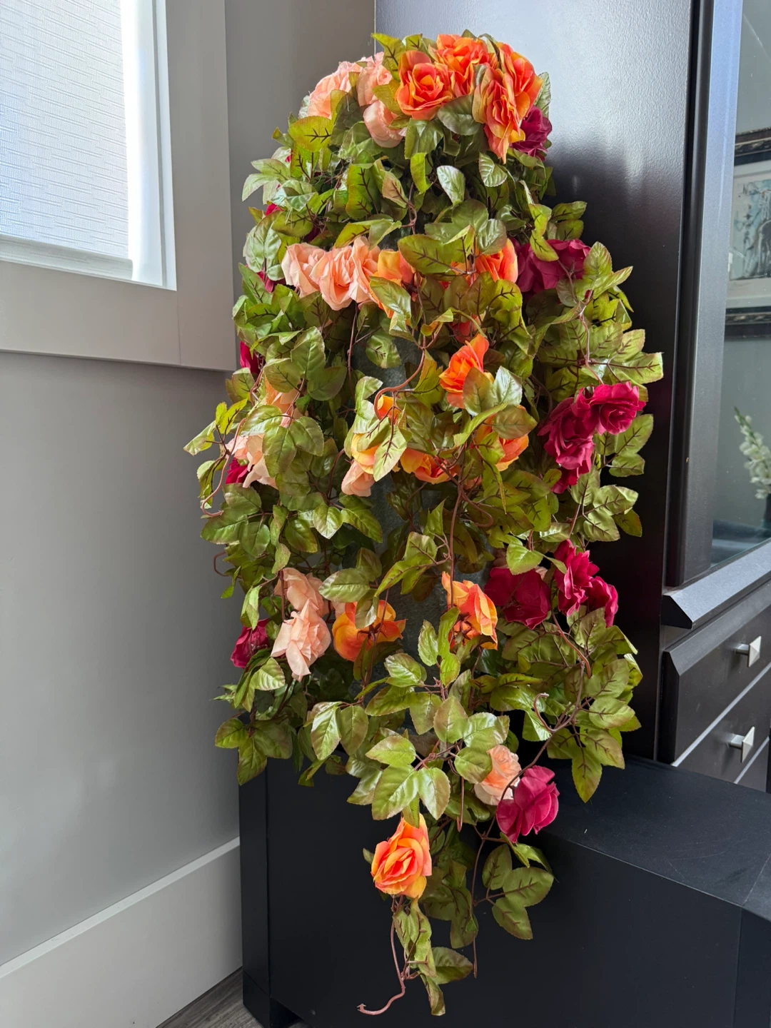 Artificial Floral Arrangement with Ceramic Crackle Teal Vase - photo 3