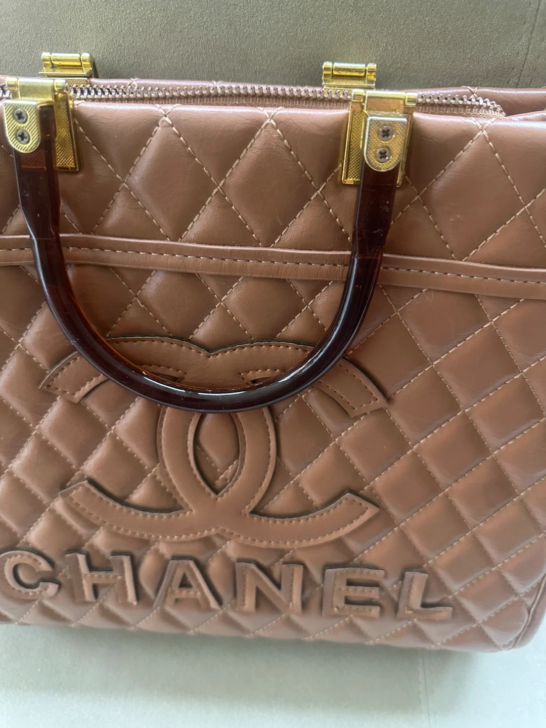 Quilted Brown Handbag