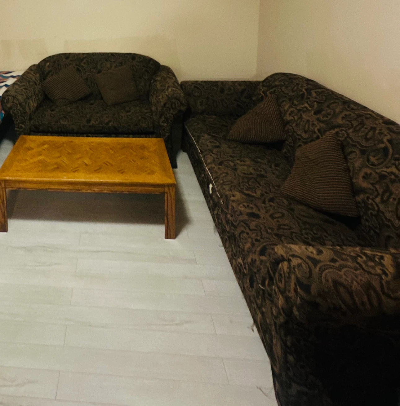 Two Piece Patterned Sofa Set